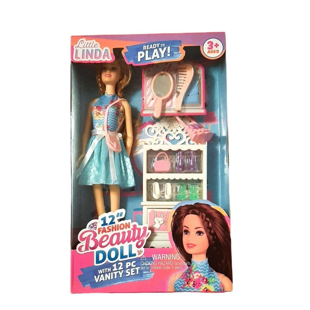 Litte Linda 12" Fashion Doll with Vanity Set